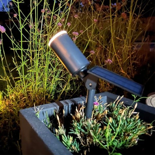 Solar spot Accent met grondspies warm wit