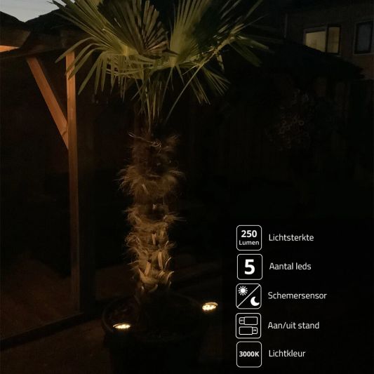 Solar spot Flood voor wandmontage of grondspies - buitenlamp op zonne energie