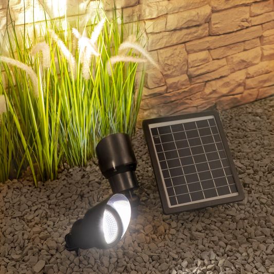 Solar spot Heads complete set met twee spots en los solarpaneel