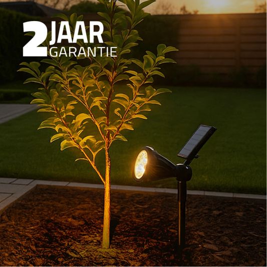 Solar spot Highlight voor wandmontage of grondspies - buitenlamp op zonne energie