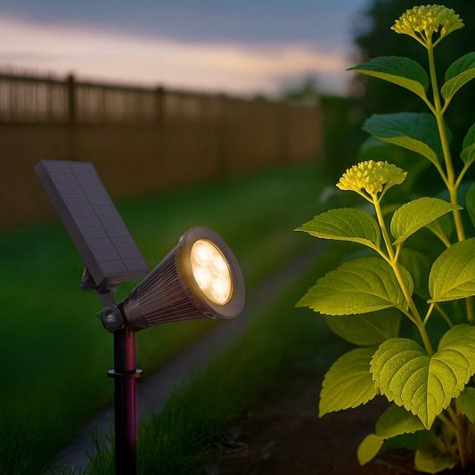 Solar spot Highlight voor wandmontage of grondspies - warm wit licht