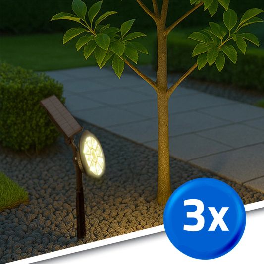 Solar spot Sunny Dual White tuinspot met grondspies - 3 stuks