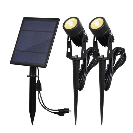 Solar spot Twins met twee spots en los solarpaneel