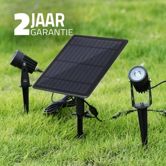 Solar spots Double Twins met vier spots en los solarpaneel