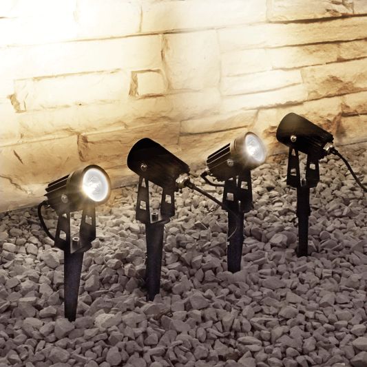 Solar spots Double Twins met vier spots en los solarpaneel