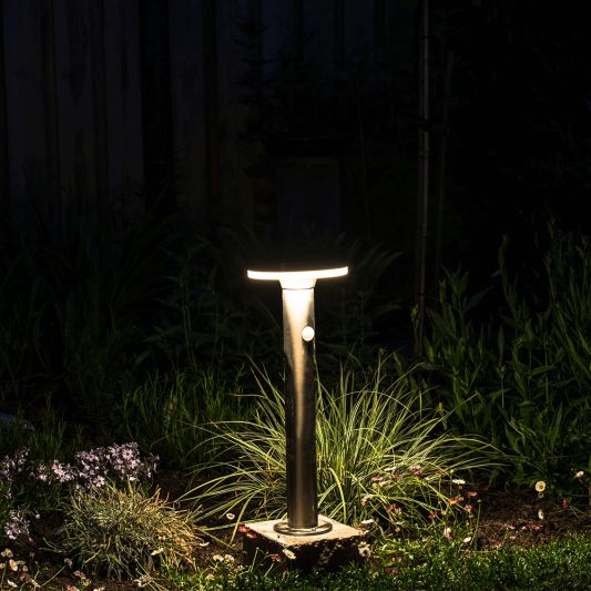 Solar staande lamp Brienz II RVS Buitenlamp op zonne energie met bewegingsensor