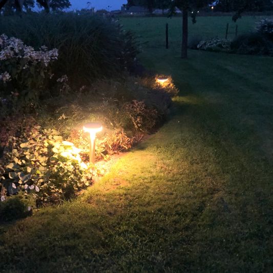 Solar staande lamp Brienz II RVS Buitenlamp op zonne energie met bewegingsensor