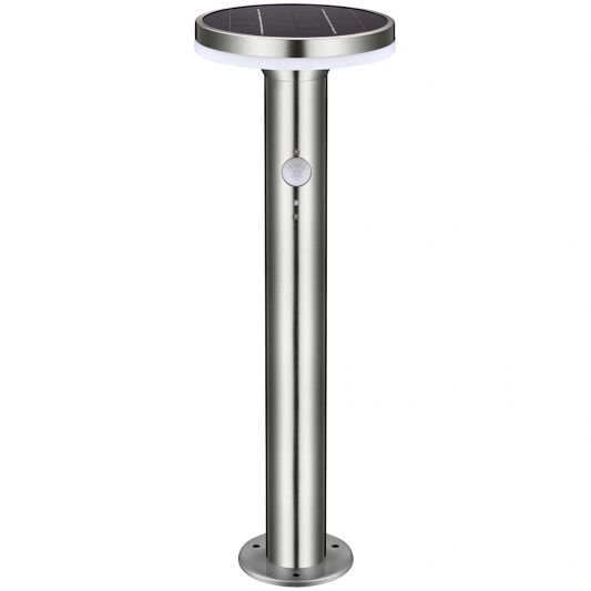 Solar staande lamp Brienz II RVS Buitenlamp op zonne energie met bewegingsensor