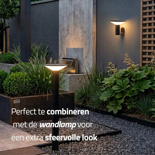 Solar staande lamp Lyon - USB-C oplaadbaar - Met bewegingssensor