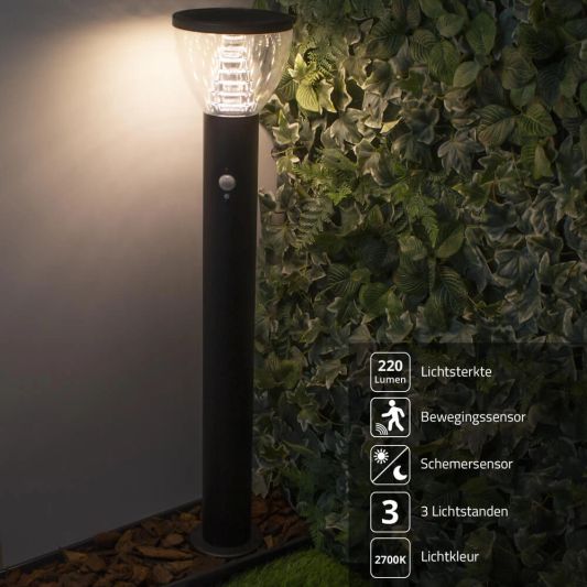 Solar staande lamp Spiez met bewegingssensor