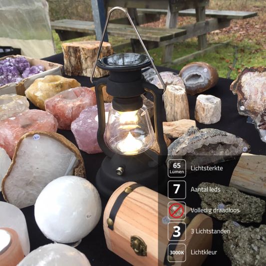 Solar storm windlicht OiL op zonne energie kleur zwart