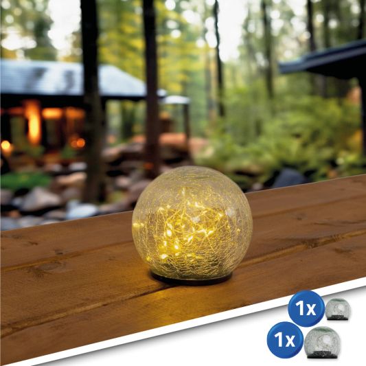 Solar tafel- en priklamp Comet met warm wit licht - Voordeelset van 2 (small + medium)