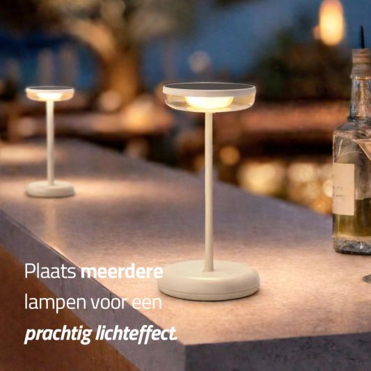 Solar tafellamp Vita - touch dimbaar in warm wit - Zandkleur