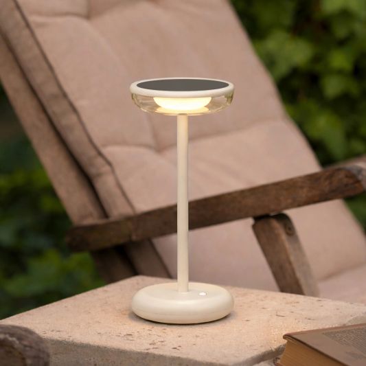 Solar tafellamp Vita - touch dimbaar in warm wit - Zandkleur