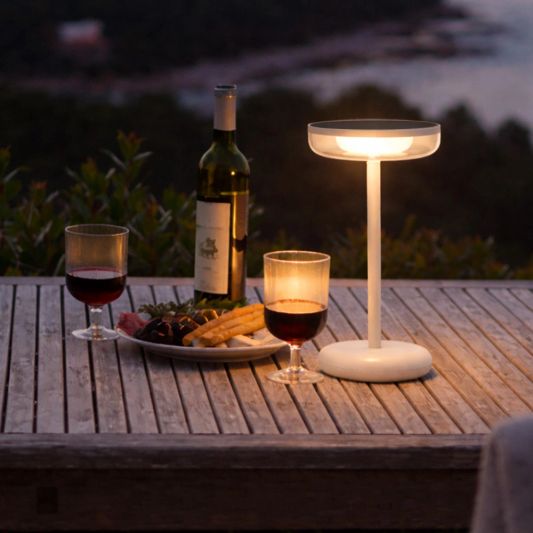 Solar tafellamp Vita - touch dimbaar in warm wit - Zandkleur