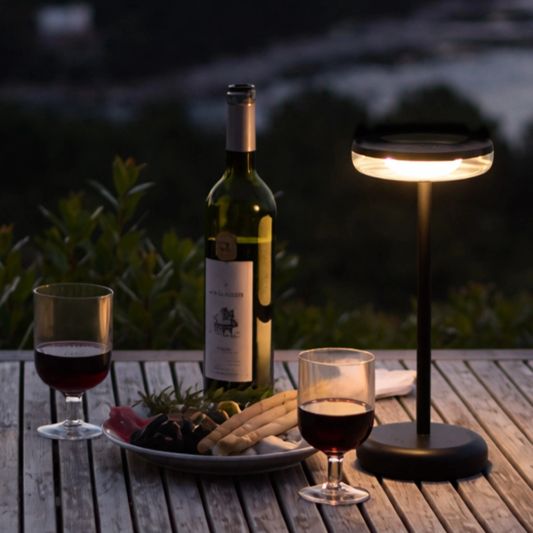 Solar tafellamp Vita - touch dimbaar in warm wit - Zwart