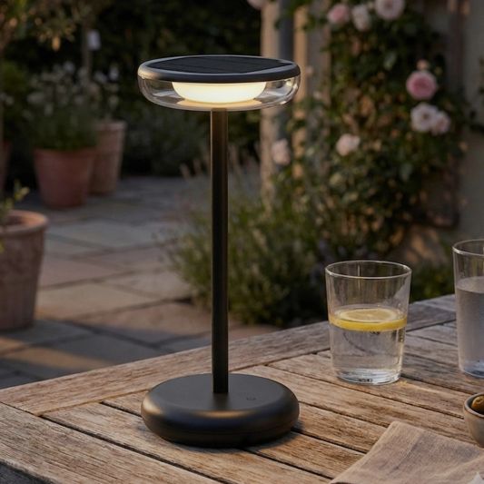 Solar tafellamp Vita - touch dimbaar in warm wit - Zwart