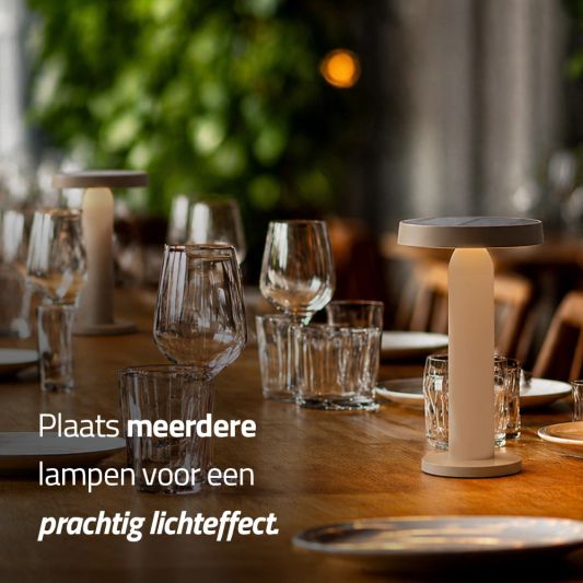 Solar tafellamp VIVRO - touch dimbaar - warm wit - Zandkleur
