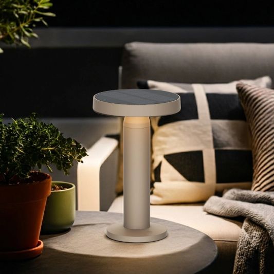 Solar tafellamp VIVRO - touch dimbaar - warm wit - Zandkleur