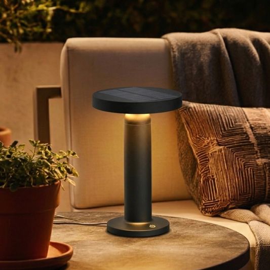 Solar tafellamp VIVRO - touch dimbaar - warm wit - Zwart