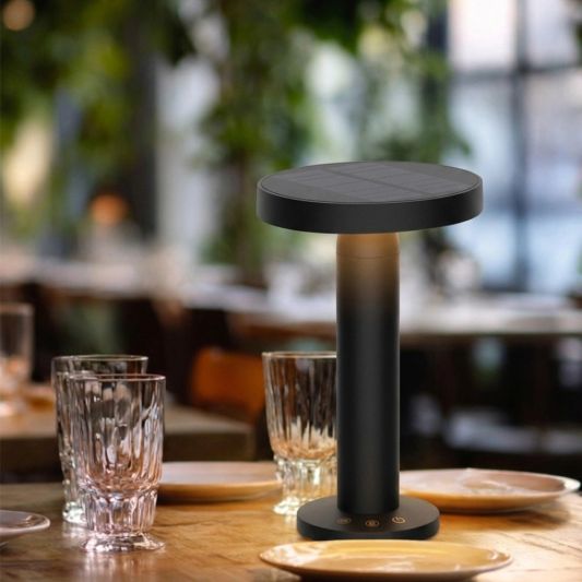 Solar tafellamp VIVRO - touch dimbaar - warm wit - Zwart