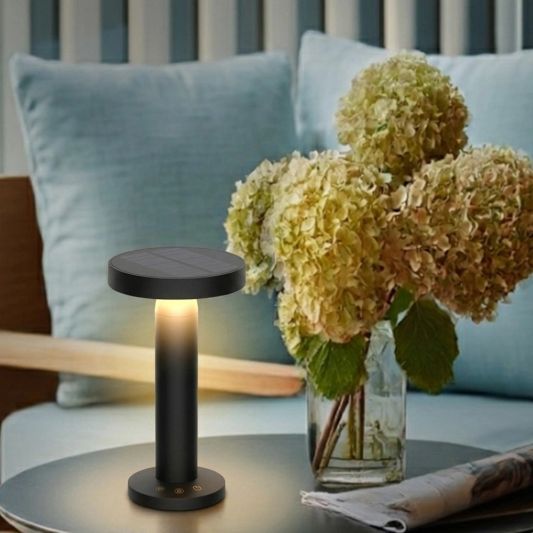 Solar tafellamp Vivro - Zwart - Voordeelset van 2