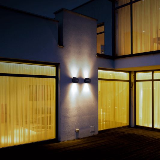 Solar up down wandlamp Njord met warm wit licht - Voordeelset van 3