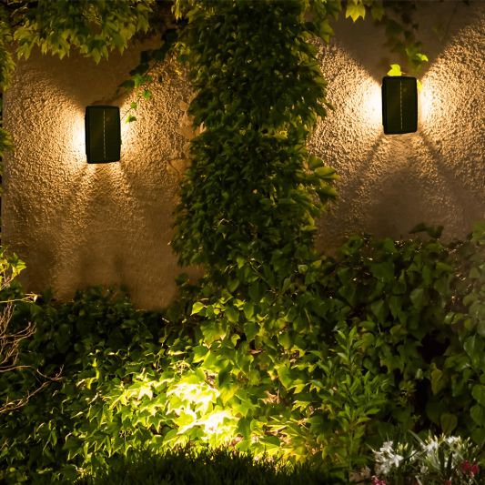 Solar up down wandlamp Njord met warm wit licht - Voordeelset van 3