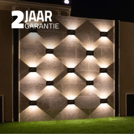 Solar up down wandlamp Njord met warm wit licht - Voordeelset van 2