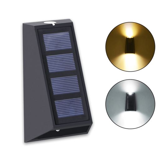 Solar up down wandlamp Roxx met warm en koud wit licht set van 2