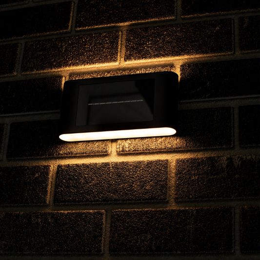 Solar up down wandlamp Tube met warm wit licht