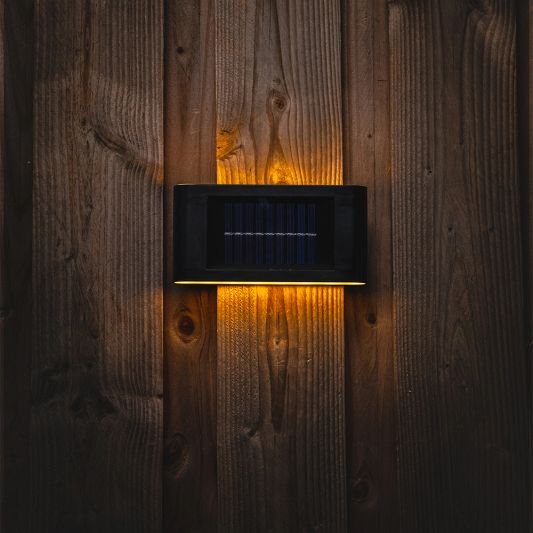 Solar up down wandlamp Tube met warm wit licht