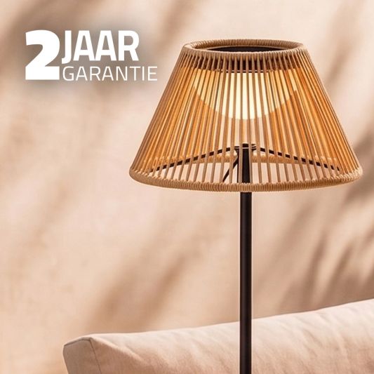 Solar vloerlamp Maris - USB-C oplaadbaar - Rotan-look - Met afstandsbediening