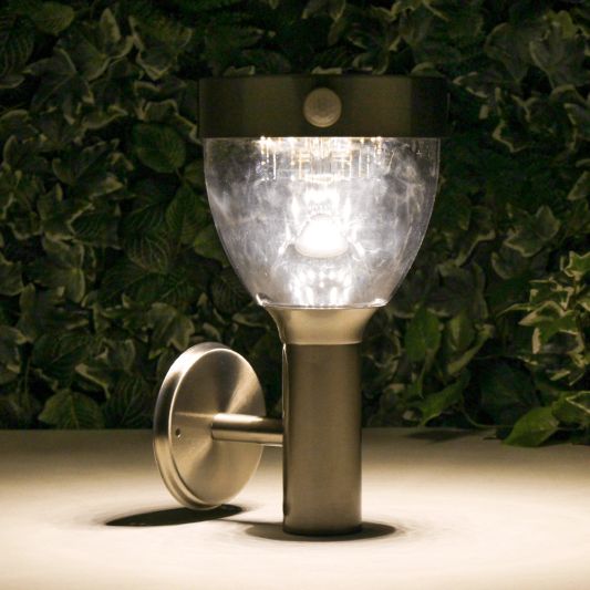 Solar wandlamp Bern RVS met sensor