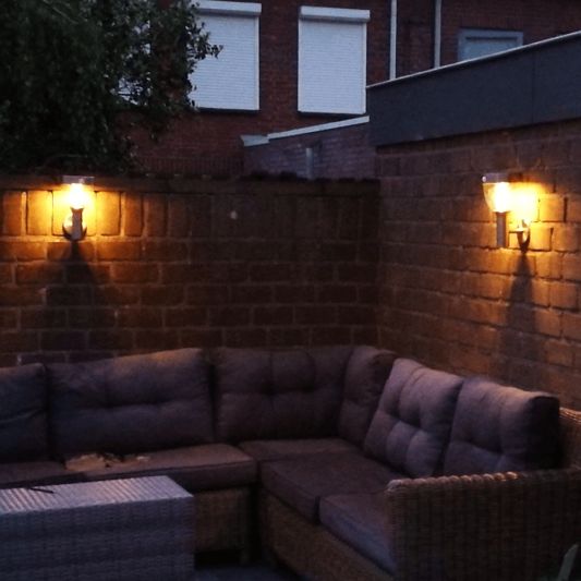 Solar wandlamp Bern RVS met sensor