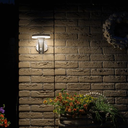 Solar wandlamp Brienz II RVS met sensor