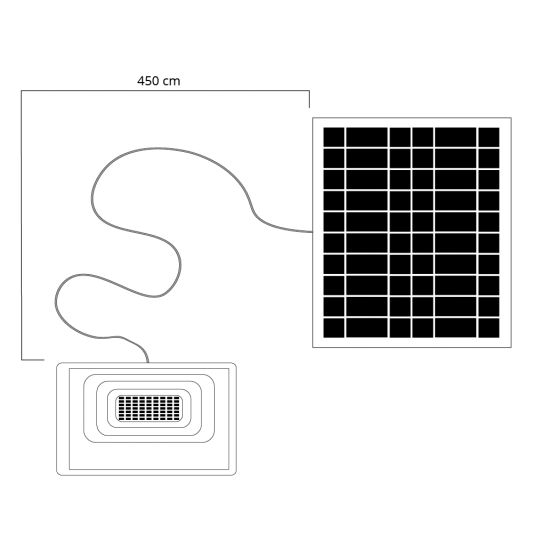 Solar wandlamp Capital IV met los zonnepaneel