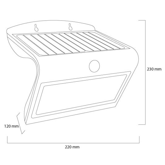 Solar wandlamp Carl III met bewegingssensor op zonne-energie