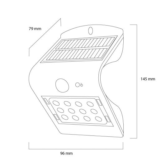 Solar wandlamp Carl met 14 leds en bewegingsmelder op zonne energie
