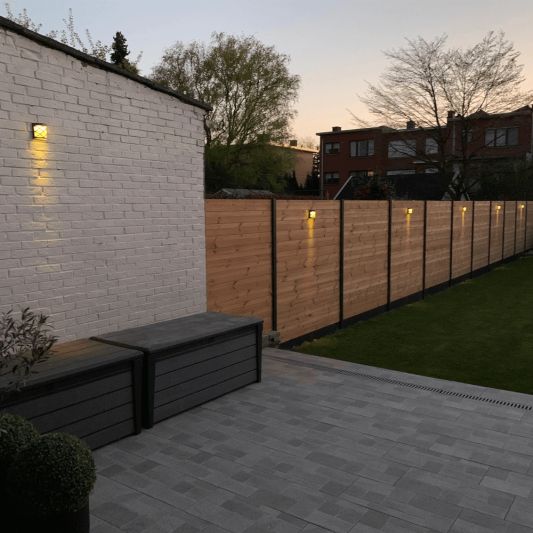 Solar wandlamp China zwart 6 leds warm wit buitenlamp op zonne energie