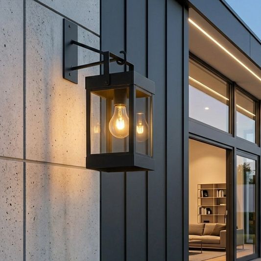 Solar wandlamp Cube op zonne-energie met beugel