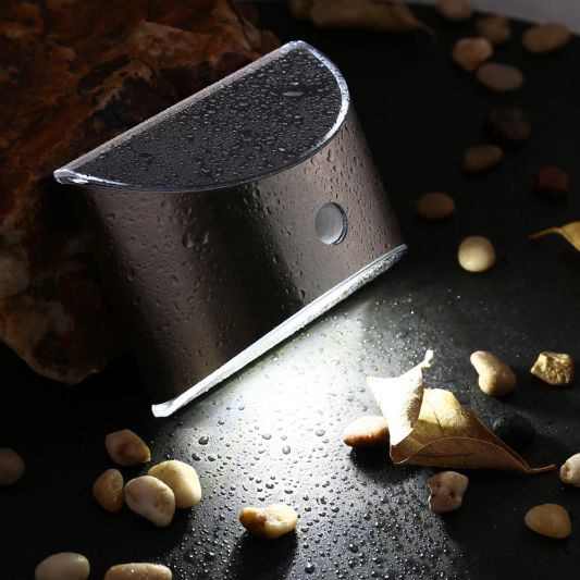 Solar wandlamp Flint RVS met bewegingsmelder op zonne energie koud wit