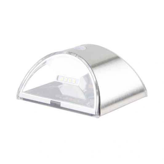 Solar wandlamp Flint RVS met bewegingsmelder op zonne energie koud wit