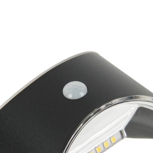 Solar wandlamp Flint zwart met bewegingsmelder op zonne energie