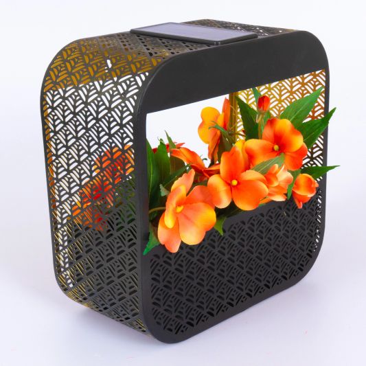 Solar wandlamp Flor - Met plantenbakje - Recht