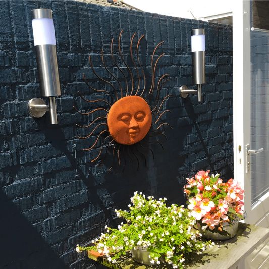 Solar wandlamp Lucifer RVS op zonne energie - Voordeelset 4 stuks