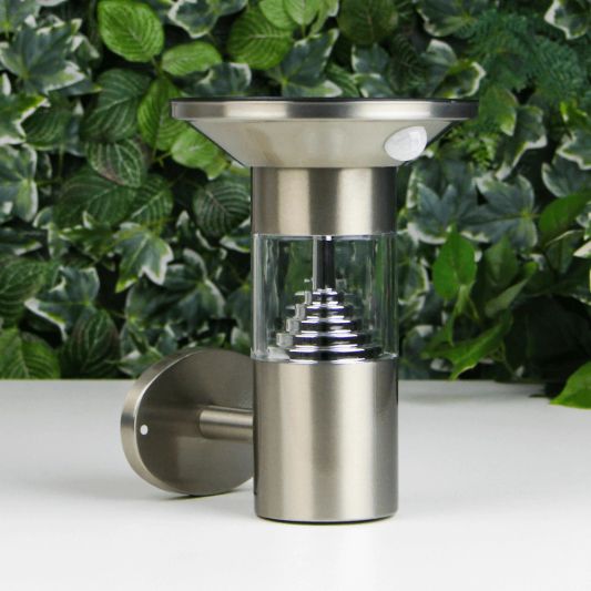 Solar wandlamp Luzern RVS met sensor