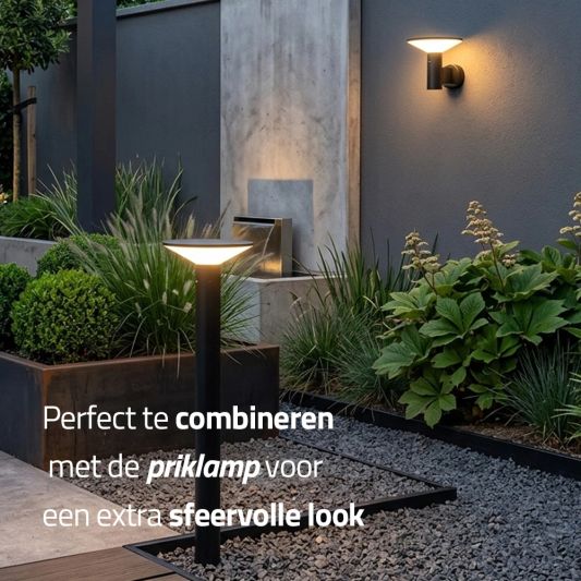 Solar wandlamp Lyon - USB-C oplaadbaar - Met bewegingssensor