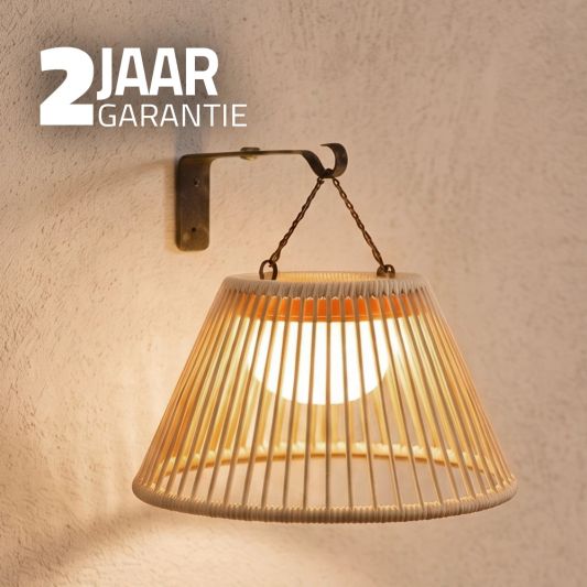 Solar wandlamp Maris - USB-C oplaadbaar - Rotan-look - Met afstandsbediening