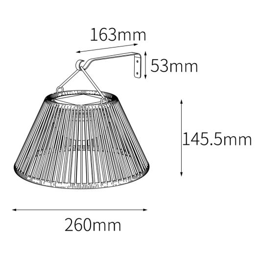 Solar wandlamp Maris - USB-C oplaadbaar - Rotan-look - Met afstandsbediening
